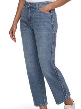 NWT Express Braided Denim Jeans - Ankle Length - Medium Wash - Size 4